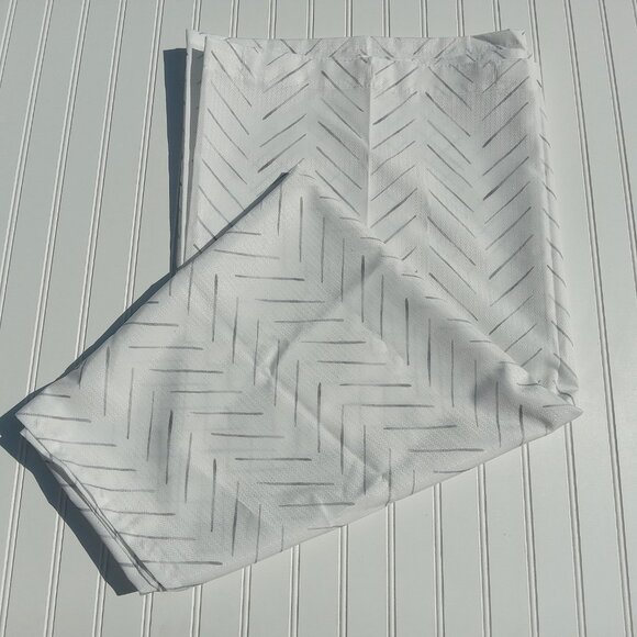 JINCHAN Shower Curtain 70 x 71.5 Inky Herringbone Chevron Zig Zag White Black - Picture 7 of 16